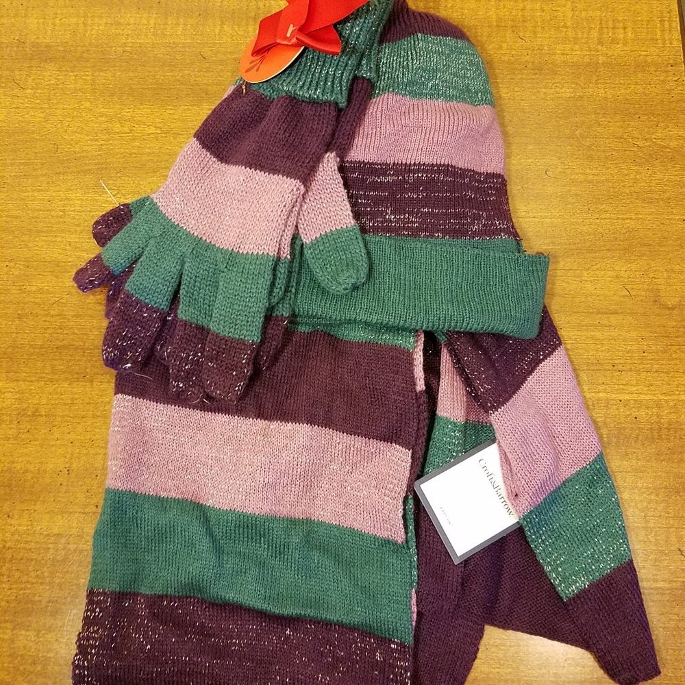Croft & Barrow Knit Scarf, Hat & Gloves